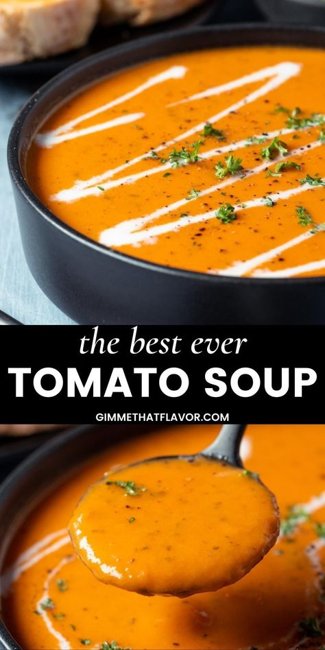 Tomato Horseradish Soup, Cream Of Tomato Soup Recipe, Chunky Tomato Soup Recipe, The Best Tomato Soup, Best Tomato Soup, Monday Recipes, Creamy Soup Recipes, Cream Of Tomato Soup, Fresh Tomato Recipes