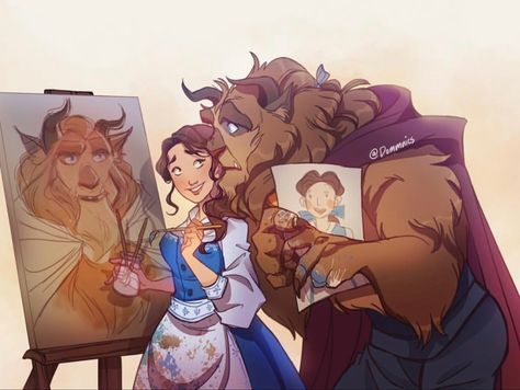 Fan Art Couples, Disney Amor, Humor Disney, Art Couples, The Beauty And The Beast, Tema Disney, Disney Artwork, Pinturas Disney, Disney Beauty And The Beast