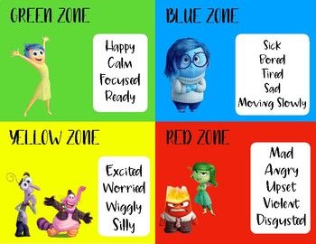 Zones Of Regulation Printables Free Inside Out, Inside Out Zones Of Regulation Printable, Zones Of Regulation Inside Out, Zones Of Regulation Printables Free, Inside Out Poster, The Zones Of Regulation, Regulation Activities, Teaching Emotions, Inside Out Emotions