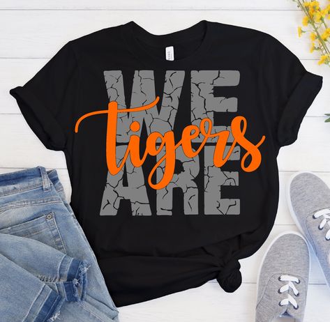 Tiger Tshirt Ideas, Panthers School Shirt, Tigers Shirt Design, Tiger Mascot Shirt Ideas, Basketball Spirit Wear, Tiger Football Svg, School Sports Shirts, Spirit Wear Designs, Sports Shirts Ideas