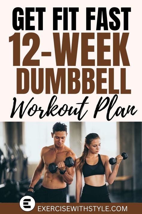 Stuck in a workout rut? Explore our 12-week dumbbell-only program. Whether you're a beginner or advanced, our PDF guides you through each cycle. Your frustration ends, and gains begin. 🔄💡 #FitnessMotivation #HomeGym Quick Toning Workout, 7 Week Workout Plan, 12 Week Fitness Plan, Basic Dumbbell Workout, Dumbell Workout Plan For Women, Weekly Dumbbell Workout Plan, 12 Week Workout Plan Woman, Workout Programs For Women At Home, Dumbbell Hiit Workout