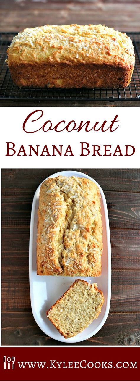 Adding coconut to this all time classic is a way to change-up the flavor, in a very tasty way. Coconut Banana Bread is a yummy snack, and goes great with your morning (or afternoon) tea or coffee. Coconut Banana Bread, Gateaux Cake, Banana Coconut, Coconut Recipes, Banana Recipes, Dessert Bread, Bread Recipes Homemade, Tea Or Coffee, Banana Bread Recipes