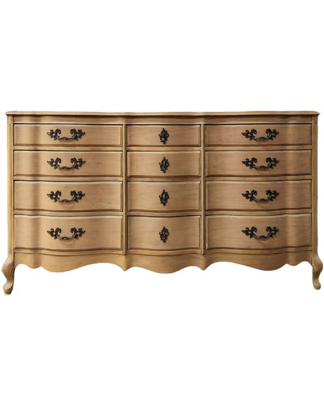 Custom to Order Wood French Provincial Dresser - Etsy Painted French Provincial Dresser, French Provincial Bedroom Furniture, French Provincial Dresser Makeover, French Provincial Bedroom, Refinished Dresser, Witch's Cottage, Provincial Dresser, Dresser Refinish, Bronze Pulls