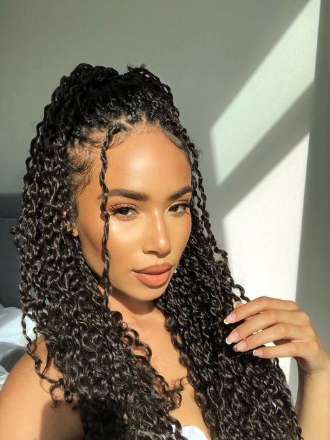 twists are a great protective style for natural hair during any season! Follow me @queenjazzreigns for more pins like this! Wedding Hairstyles For Braids, Hair Engagement, Twists Locs, Fall Braids, Braids Twist, Braids Locs, Hair Twists, Passion Twists, Fesyen Rambut