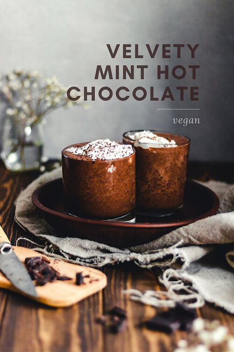 Velvety Mint Hot Chocolate — Murielle Banackissa Special Hot Chocolate, Mint Hot Chocolate Recipe, Christmas Bites, Mint Hot Chocolate, Food Polls, Gourmet Hot Chocolate, Food Boards, Cocoa Recipes, Gingerbread Recipe