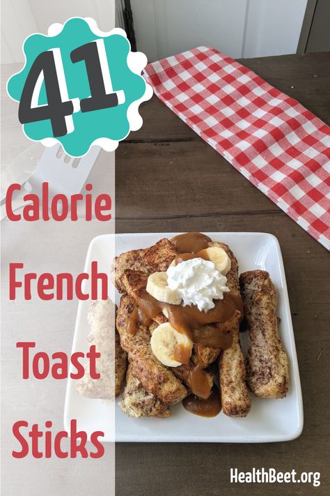 Low Calorie French Toast, Air Fryer French Toast Sticks, French Toast Toppings, Air Fryer French Toast, Low Calorie Bread, French Toast Pancakes, Low Calorie Breakfast, Caramel Dip, French Toast Sticks