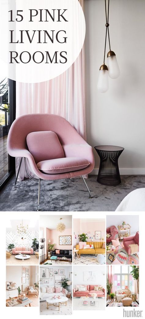 It's clear that the millennial pink trend isn't going anywhere. There's just something about the blush shade that seems to go with nearly any style of decor. While it might seem unexpected in a living room, it can be a neutral tone in its own right. Get inspired by these beautiful pink rooms. Millennial Pink Living Room, Blush Pink Accent Chair Living Room, Pink Cream Living Room, Blush Decor Living Room, Pink Accents In Living Room, Pink Couch Decor Ideas, Pink Living Room Accent Wall, Blush Pink Living Room Walls, Blush Pink Decor Living Rooms