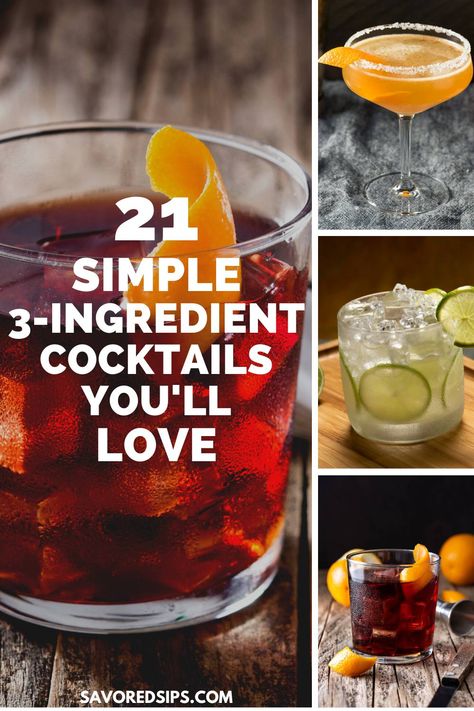 A negroni, a sidecar, a caipirinha, and a boulevardier Christmas Drinks Alcohol Simple, 3 Ingredient Holiday Cocktails, Easy Holiday Cocktails Vodka, 4 Ingredient Cocktails, Easy Home Cocktails, 2 Ingredient Holiday Cocktails, 2 Ingredient Christmas Cocktail, Simple Ingredient Cocktails, 3 Ingredient Christmas Cocktails