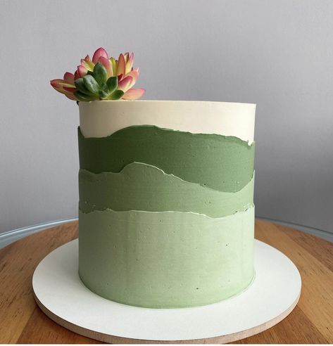 Green Birthday Cakes, Buttercream Cake Designs, Cactus Cake, Striped Cake, Decorative Cakes, Jungle Cake, Green Cake, Modern Cakes, Mini Cakes Birthday