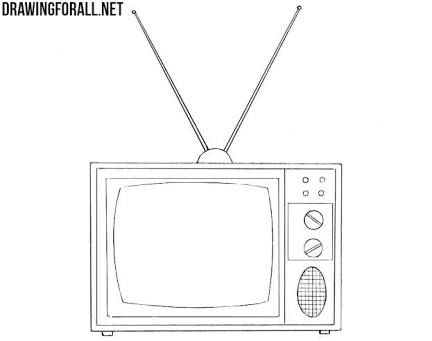 Old Computer Drawing, Television Drawing, Tv Drawing, Old Television, Faded Tattoo, Electronic Gifts For Men, Simple Tv, Computer Drawing, Old Computer