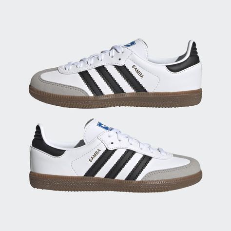 adidas Samba Vegan Shoes - White | Kids' Lifestyle | adidas US White Sneakers With Gum Sole For Outdoor Activities, White Adidas Sneakers For Outdoor Activities, Samba Vegan, Rubber Shoes For Women, Adidas Samba White, Adidas White Shoes, Samba Shoes, Chica Cool, Adidas Samba Og