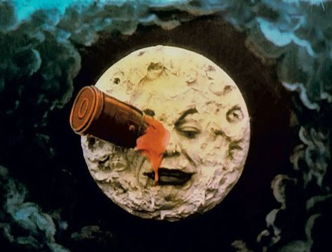 Georges Méliès, (1902; A Trip to the Moon), one of my absolute favorite animations! Have a wee look at it Moon Struck Movie, Dancing On The Moon, 2024 Movies, Cinema Stills, A Trip To The Moon, Lisa Frankenstein, Stop Motion Photography, Theatre Art, Vintage Celestial