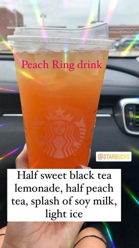 Peach Ring Drink, Starbucks Specialty Drinks, Teacher Tumbler Cups, Peach Ring, Starbucks Drink Menu, Starbucks Fall Drinks, Pumpkin Cream Cold Brew, Drink Starbucks, Starbucks Secret Menu Recipes