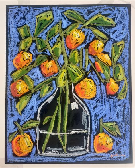 Here’s an oldie but goodie that I just added to my Etsy Sop. Filled with fun marks and vibrant colors. This would look great with a black mat and wood toned frame. 🖼️🍊 Tangerines Mungyo Oil Pastels on paper 11x14 Blue Still Life, Using Oil Pastels, Markers Drawing Ideas, Oil Pastels Painting, Black Paper Drawing, Pastel Artwork, Oil Pastel Paintings, Oil Pastel Art, Oil Pastel Drawings