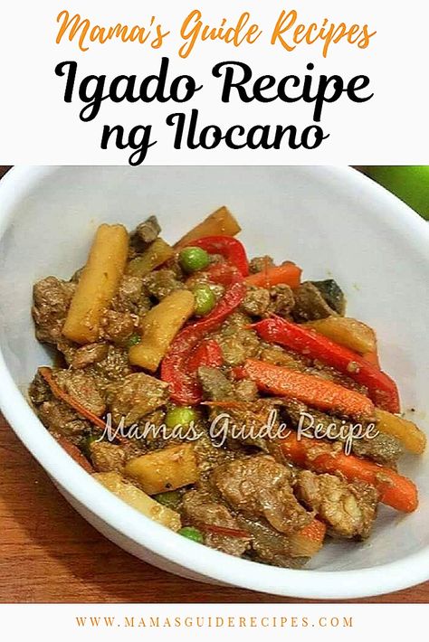 Igado is an authentic Ilocano dish made from pork tenderloin and pig innards cooked in a vinegar-soy sauce mixture Filipino Pork Recipes, Easy Filipino Recipes, Filipino Food Dessert, White Sauce Recipes, Native Foods, Tenderloin Recipes, Filipino Dishes, Stuffed Pork Tenderloin, Filipino Food