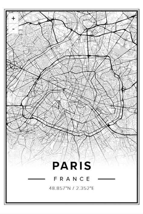 Paris Map Poster, Pantheon Paris, Plan Paris, Paris Poster, Minimalist Cards, White Pictures, Paris Map, Scene Image, Europe Map