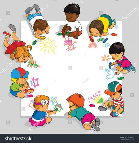 Group of happy children draw on a large sheet of paper. #Ad , #affiliate, #children#happy#Group#draw Children's Day Greeting Cards, Children's Day Wishes, Children Drawing, Siluete Umane, Kids Background, Happy Children, Happy Children's Day, School Labels, Preschool Graduation