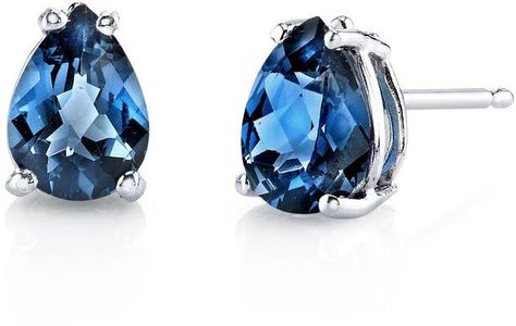 Ice 1 1/2 CT TGW Teardrop-Shaped London Blue Topaz 14K White Gold Solitaire Stud Earrings London Topaz, London Blue Topaz Earrings, Shine Jewelry, White Gold Earrings Studs, White Gold Studs, Amethyst Studs, Topaz Jewelry, Blue Topaz Earrings, Gemstone Stud Earrings