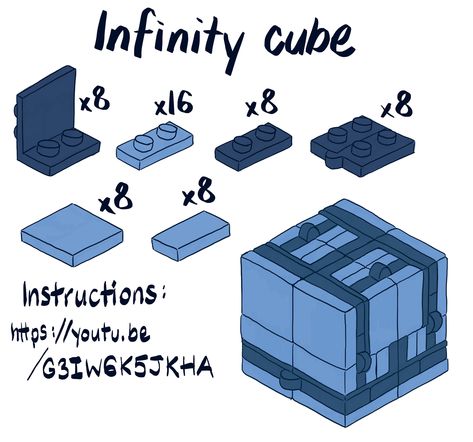 Lego Infinity Cube, Lego Ideas To Build Instructions, Easy Lego Creations, Infinity Cube, Lego Furniture, Micro Lego, Lego Diy, Lego Custom Minifigures, Lego Activities