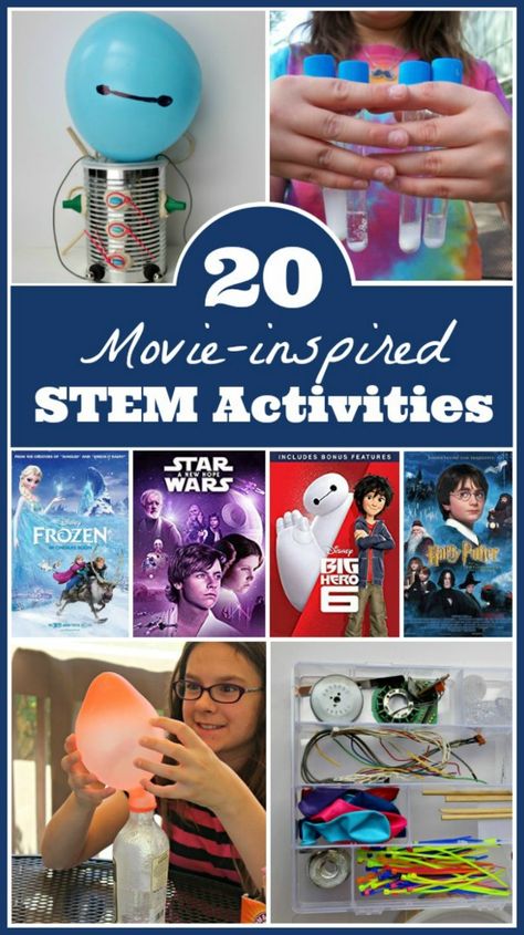 Kids will LOVE these STEM activities inspired by favorite kids movies like Harry Potter, Frozen, Star Wars and more!  Fun ideas for homeschool or classroom STEM projects! Stem Activities For Preschool, Movies Like Harry Potter, Homeschool Stem, Space Activities For Kids, Stem Activities For Kids, Stem Activities Preschool, Elementary Stem Activities, Easy Stem, Disney Activities