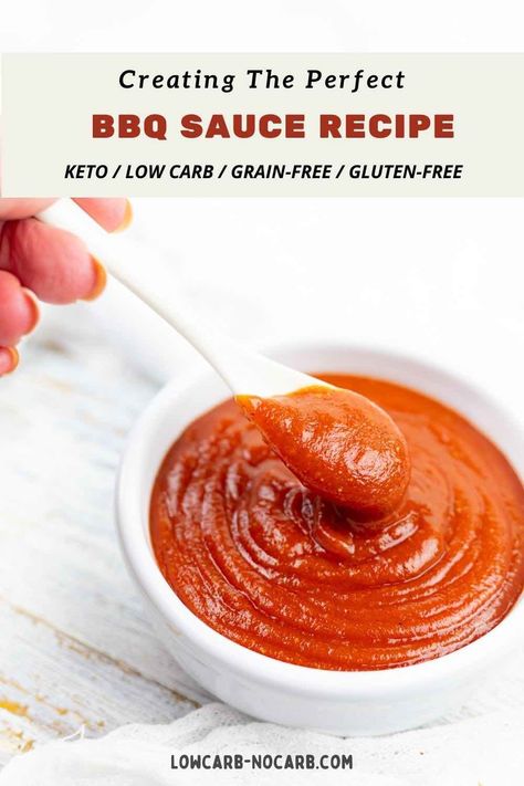 Sugar Free BBQ Sauce Recipe Keto Bbq Sauce, Low Carb Bbq Sauce, Keto Bbq, Keto Sauces, Low Carb Sauces, Keto Vegan, Low Carb Diets, Bbq Sauce Recipe, Vegan Keto