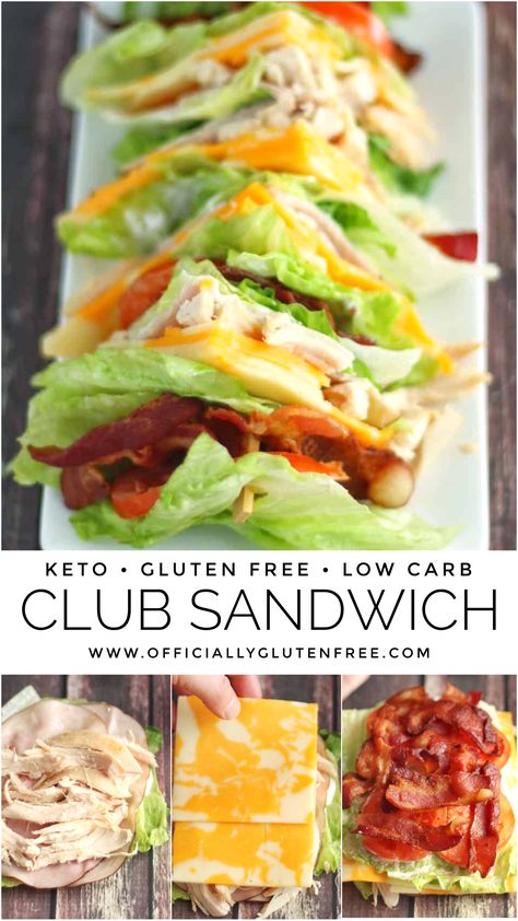 Chicken Club Sandwich, Keto Quiche, Chicken Club, Resep Diet, Lettuce Wrap, Keto Pancakes, Easy Healthy Meal Prep, Makanan Diet, Club Sandwich