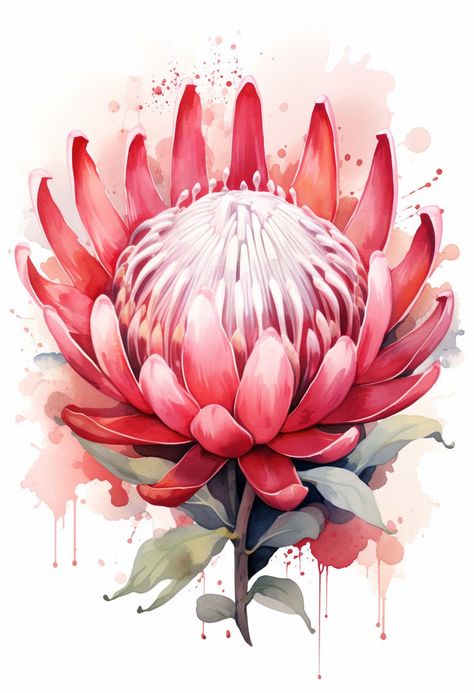 Flower paintings, Autumn Landscape, autumn forest nature, fall flowers Protea Art, Landscape Autumn, Nature Fall, Australian Flowers, Protea Flower, Australian Native Flowers, Small Canvas Paintings, Painting Canvases, African Flowers