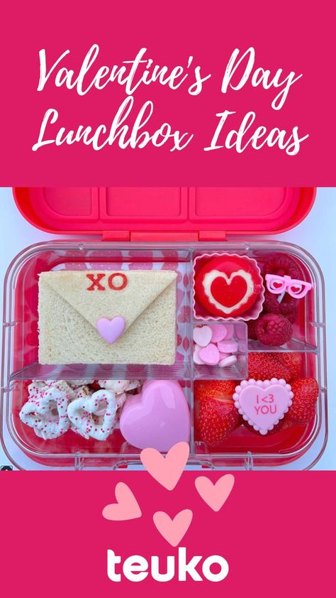 ❤ Pink and red colors, heart-shaped foods, … and a love letters sandwich! Yes, let’s start celebrating love in the lunchbox! Valentine’s Day is coming soon! 💌🍱 #teuko #kids #lunchbox #lunch #food #bento #ValentinesDay2023 #ValentinesDay #parenting Valentine’s Day School Lunch, Valentine Lunch Ideas For Kids, Valentine’s Day Lunch For Kids, Valentines Bento, Lunch Box Hacks, Valentines Envelopes, Kawaii Valentine, Heart Shaped Food, Bento Box Kids