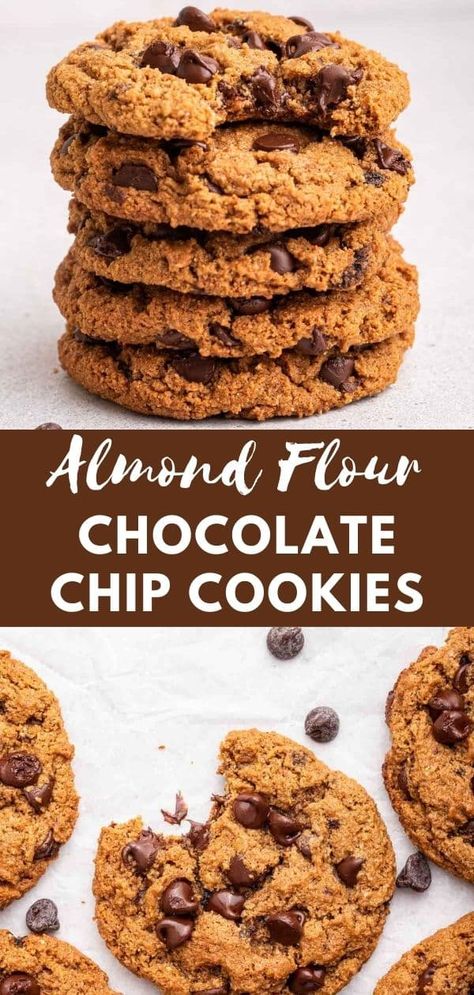 Almond Flour Chocolate Chip Cookie Recipe - Dessert for Two Almond Flour Chocolate Chip, Small Batch Chocolate Chip Cookies, Small Batch Cookie Recipe, Almond Flour Chocolate Chip Cookies, Small Batch Cookies, Batch Recipes, Small Batch Baking, Almond Flour Cookies, Swap Ideas