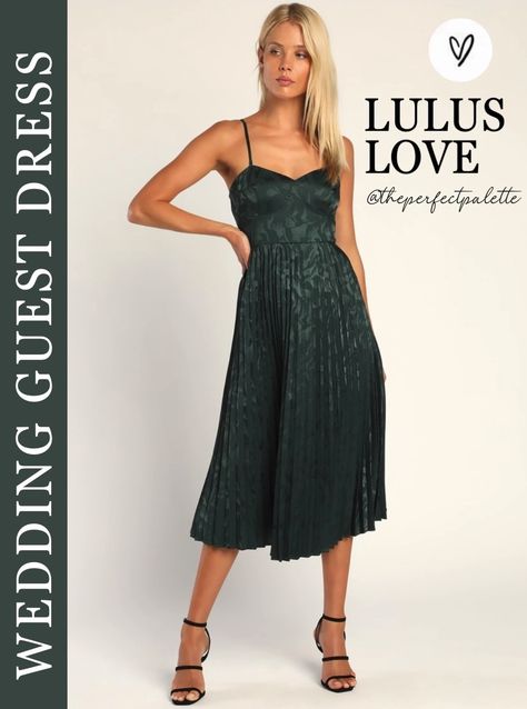 Green Semi Formal Dress, Midi Dress Wedding, Midi Dress Wedding Guest, Bm Dresses, Bodice Top, English Wedding, Green Dresses, Dress Pleated, Mob Dresses