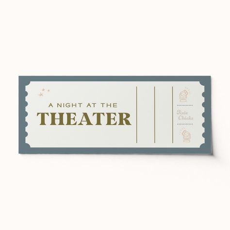 Theater Ticket, Custom Tickets, One Ticket, Copy Editing, Theater Tickets, Birthday Congratulations, Gift Voucher, Surprise Gift, Gift Vouchers