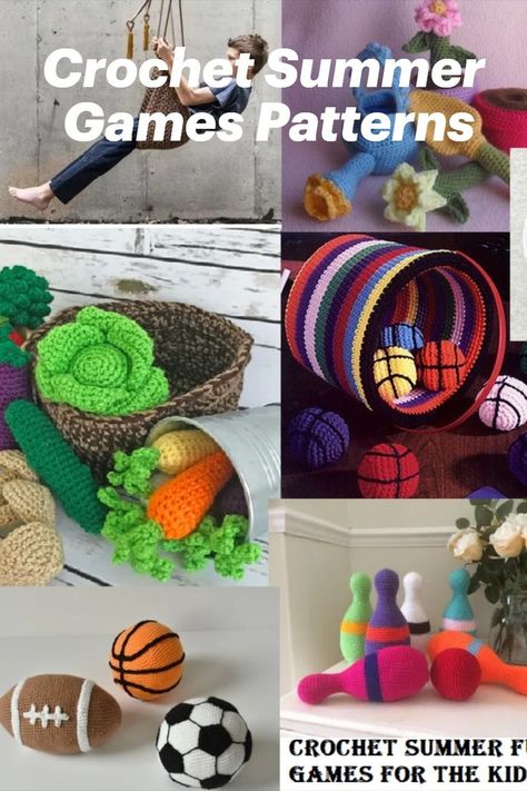 Crochet Games, Fun Crochet Patterns, Crochet Game, Cute Diy Projects, Indoor Games For Kids, Summer Toys, Fun Patterns, Fun Crochet, Games And Activities