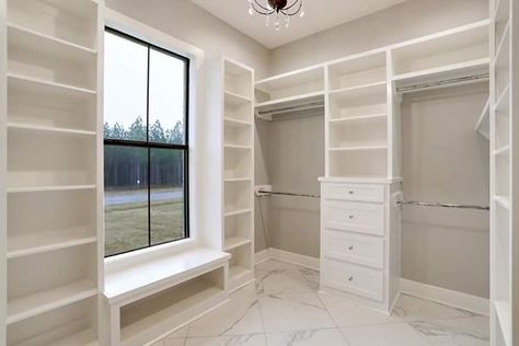 Small Walkin Closet Ideas Layout With Window, Walk In Closet With A Window, Window In Master Closet, Walkin Closet With Window, Closet Designs With Window, Walk In Closet Ideas With Window, Master Closet With Window, Window In Closet, Walk In Wardrobe Ideas Master Bedrooms