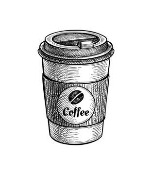 Ink sketch of paper cup with coffee. #AD , #advertisement, #sketch, #Ink, #paper, #coffee, #cup Mug Sketch Drawing, Coffee Cup Sketch, Cup Sketch, Advertisement Drawing, Mini Sketches, Coffee Sketch, Drawing Cup, Coffee Cup Tattoo, Coffee Cup Drawing