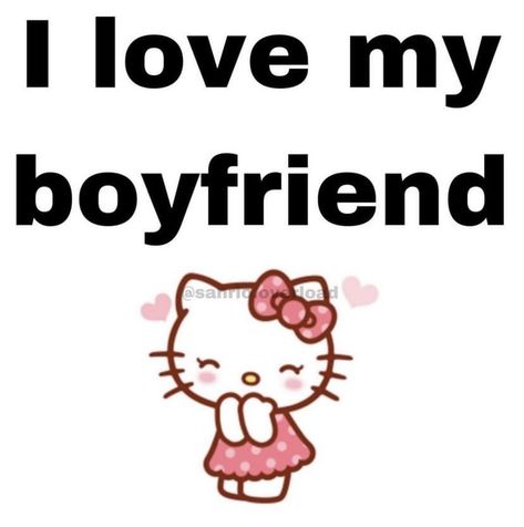 Iphone Wallpaper Boyfriend, Love My Boyfriend Hello Kitty, Bf Hello Kitty, I Love My Bf, Wallpaper Boyfriend, Y2k Wallpaper Iphone, Hello Kitty Pfp, Kitty Pfp, Pelo Anime