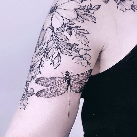 Diana Severinenko, Cross Shoulder Tattoos, Dotwork Tattoo Mandala, Front Shoulder Tattoos, Dragonfly Tattoo Design, Cross Tattoo For Men, Bug Tattoo, Upper Arm Tattoos, Instagram Tattoo