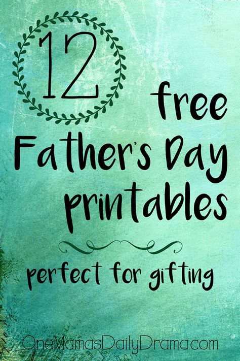 12 free Father's Day printables perfect for gifting | Fantastic list of freebies that you can print and make for dad or grandpa. Lots of cute ideas here! Diy Gifts For Dad Birthday, Free Fathers Day Cards, Diy Gifts For Parents, Gift Diy Ideas, Creative Handmade Gifts, Gifts For Dad Birthday, Gifts From Baby, Dad Printable, Father's Day Gifts Ideas