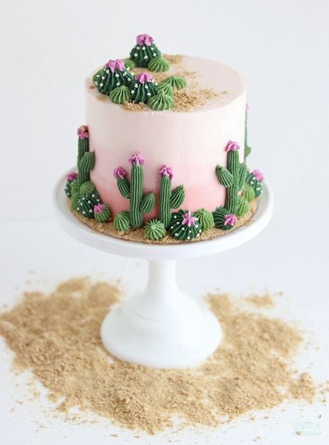 Edible Sand, Cactus Cake, Cakes To Make, Cake Blog, Pink Cake, Velvet Cake, Cake Tutorial, Savoury Cake, Cake Decorating Techniques