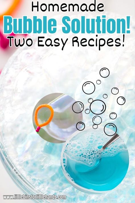 Giant Bubble Recipe, Bubble Solution Recipe, Bubble Science, Bubble Blowing Solution, Homemade Bubble Solution, Bubble Juice, Bubble Mixture, Mixture Recipe, Bubble Recipe