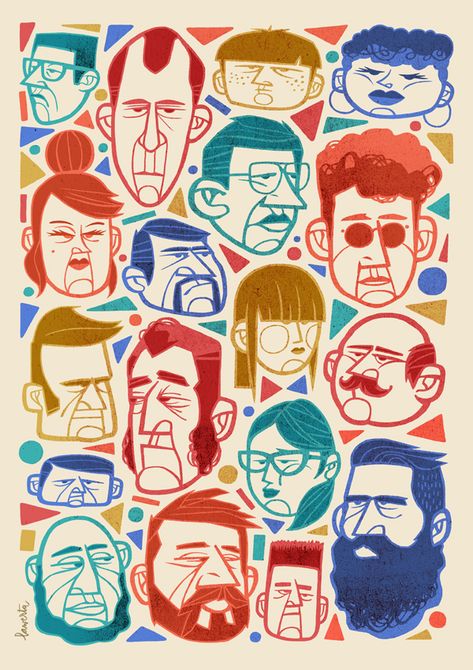 Faces. Personal project Illustration Faces, Portrait Doodle, Graffiti Portrait, Girl Illustration Art, Illustration Portraits, Portraits Illustrés, رسم كاريكاتير, Faces Art, Art Du Croquis