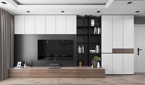 Tv Cabinet Wall Design, Bookshelves Ideas, Tv Wall Units, Tv Unit Design Modern, Bibliotheque Design, Modern Tv Wall Units, Living Room Wall Units, Tv Unit Interior Design, Modern Tv Wall