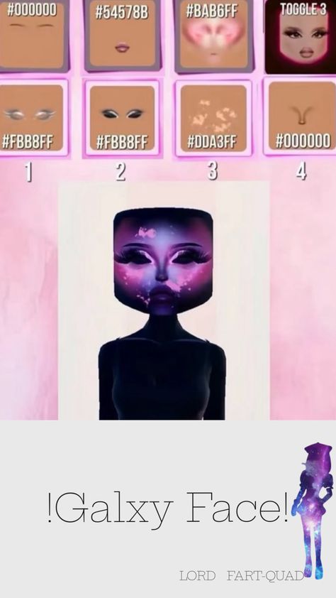 Duo Dress, Fancy Dress Code, Galaxy Makeup, Galaxy Dress, Aesthetic Roblox Royale High Outfits, Cool Face, Dress Makeup, Aesthetic Pastel Wallpaper, Costume Makeup