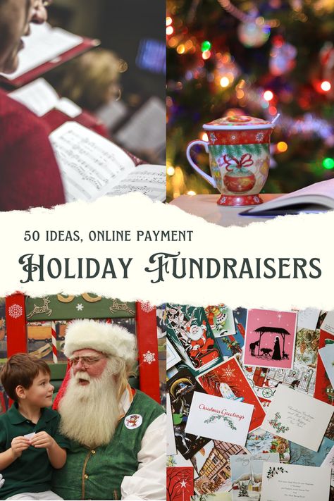 Christmas Fundraiser Ideas, Lottery Ticket Tree, Christmas Fundraiser, 10 Days Of Christmas, Gift Wrapping Station, Bingo Night, Santa Pictures, Fundraising Ideas, Ugly Sweater Party