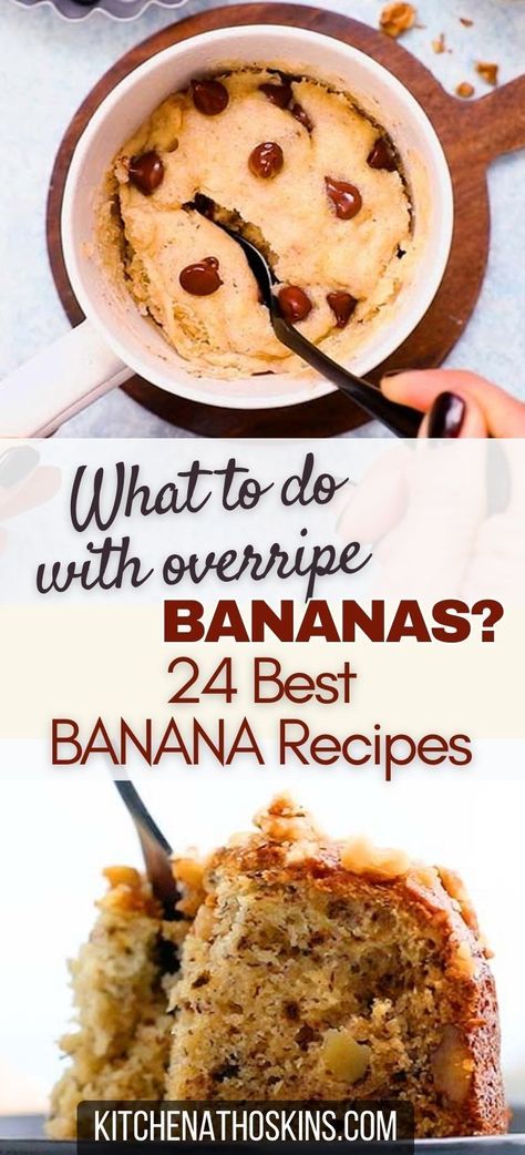 Discover a collection of delicious banana recipes that are easy and the best way to use the ripe bananas sitting in your kitchen counter. If you are wondering what to do with overripe bananas, then you will find ideas like banana waffles, bread, muffins and the most amazing banana walnut cake made in the oven or air fryer. Use For Ripe Bananas, 3 Ripe Banana Recipes Easy, Over Ripe Bananas What To Do With, Recipes Using Ripe Bananas, Mashed Banana Recipes, Best Banana Recipes, Banana Recipes Healthy, Ripe Banana Recipes Healthy, Summer Dishes Recipes