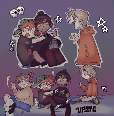 Main Four South Park Fanart, Kenny X Kyle South Park, Cartman X Kenny Fanart, Gyaru Cartman South Park, Main 4 South Park Fanart, South Park Goths Fanart, South Park Kenny X Cartman, Style South Park Cute, South Park Scene Kyle