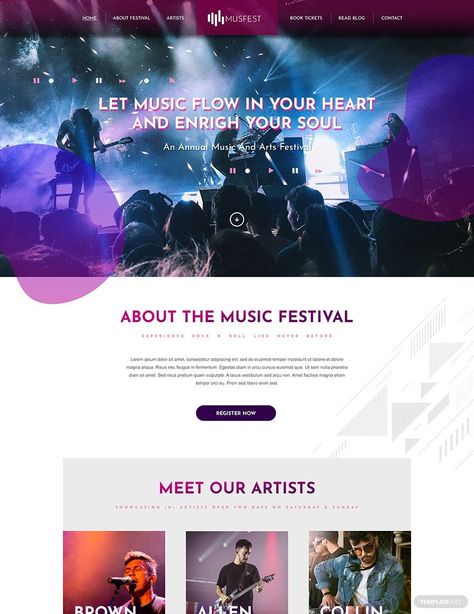 Festival Website Design, Festival Websites, Uxui Design, Festival Website, Planning Organization, Music Flow, Music Website, Festival Music, Internet Radio Station