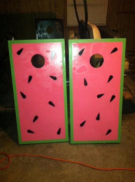 Watermelon Cornhole boards! OMG we play bean bags every year at the watermelon festival these would be fantastic. Western Cornhole Boards, Cornhole Board Plans, Watermelon Festival, Bean Bag Boards, Diy Cornhole Boards, Cornhole Tournament, Cornhole Boards Designs, Watermelon Theme, Corn Hole Diy