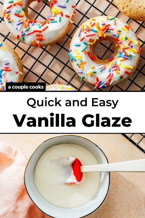 Donut Vanilla Glaze Recipe, Diy Donut Icing, Vanilla Glazed Donut, Vanilla Donut Icing, Vanilla Donut Frosting, Glaze For Donuts Recipe Easy, Easy Doughnut Glaze Recipe, Homemade Donut Icing, Mini Donut Glaze Recipe