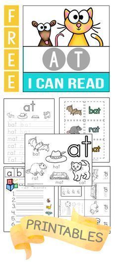 At Family Words Free Printable, Free Word Family Printables, At Word Family Activities, At Family Words Activities, Word Family Activities Free, Word Families Free, At Word Family, Free Phonics Printables, Cvc Worksheets Kindergarten