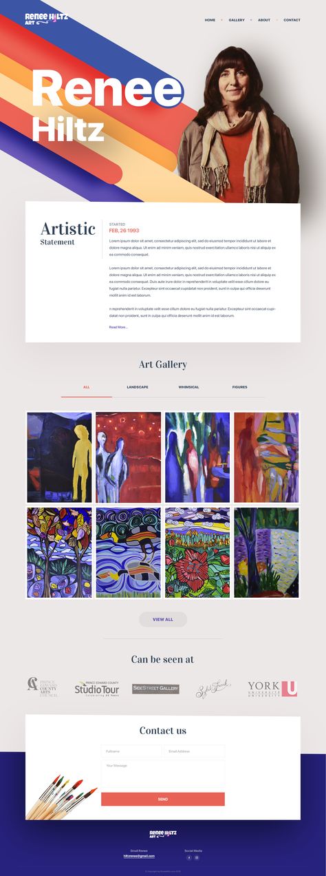 Portfolio For Artist, Artist Profile Layout, Artists Website Design, Painting Portfolio Layout, Website Design For Artists, Artist Portfolio Website Design, Paint Website Design, Art Website Design Inspiration, Website For Artist